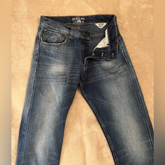 Men’s Gilded Age Baxter Straight Leg Classic Mid Blue Denim Wash Jeans. Sz 29x32 - Picture 3 of 8